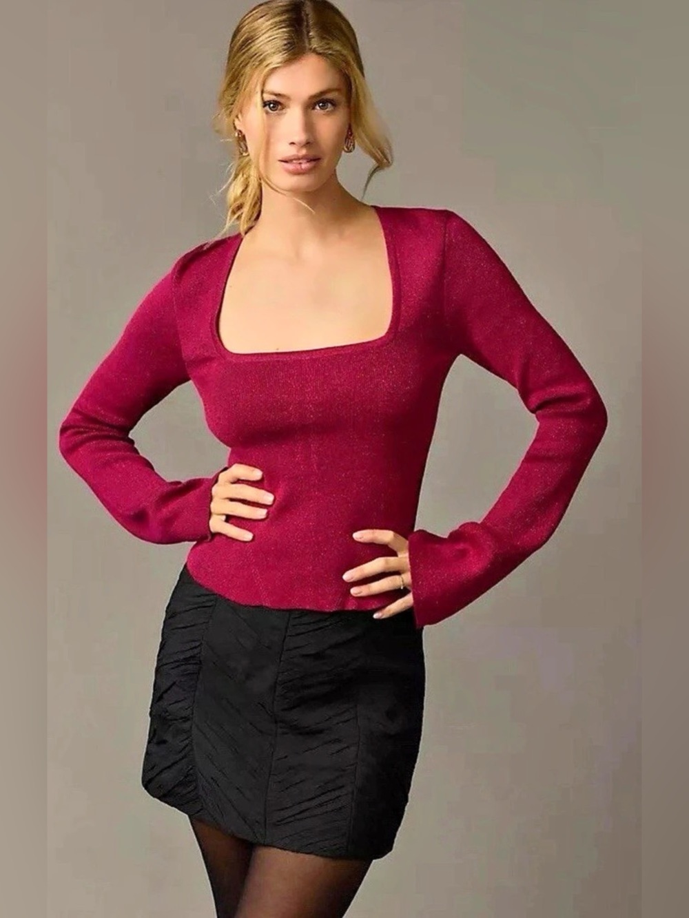 Maeve Square-Neck Bell-Sleeve Sweater from Anthropologie.